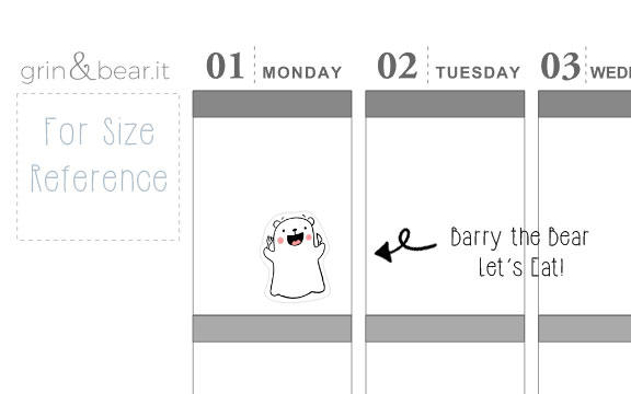 Let's Eat! - Barry the Bear Stickers (BB006)