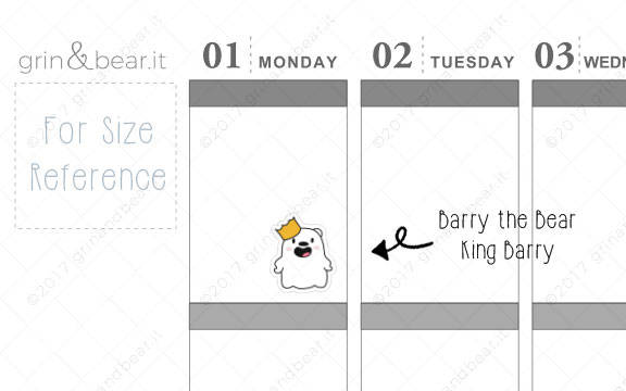King Barry! - Barry the Bear Stickers (BB028)