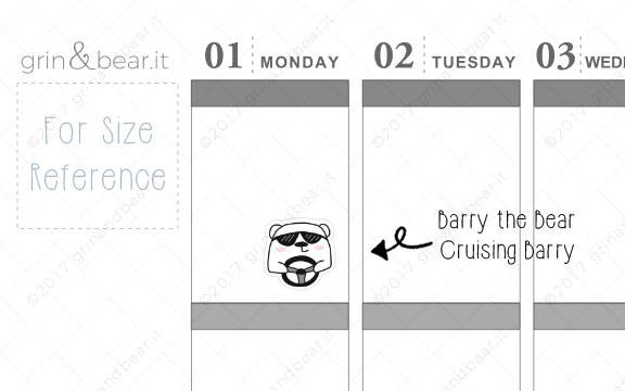 Cruising Barry! - Barry the Bear Stickers (BB029)