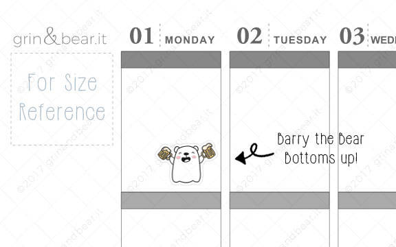 Bottoms UP! - Barry the Bear Stickers (BB012)