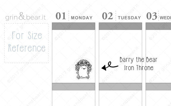 Iron Throne! - Barry the Bear Stickers (BB036)