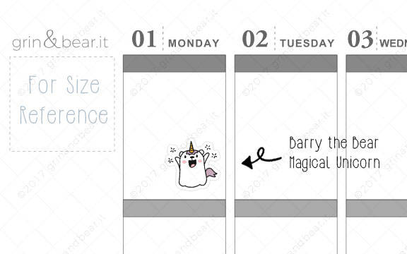 Magical Unicorn Barry! - Barry the Bear Stickers (BB024)