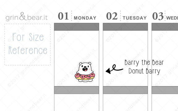 Donut Barry! - Barry the Bear Stickers (BB030)