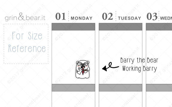 Working Barry! - Barry the Bear Stickers (BB047)