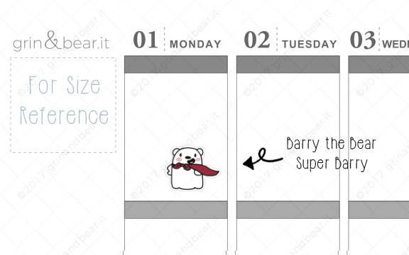 Super Barry! - Barry the Bear Stickers (BB048)