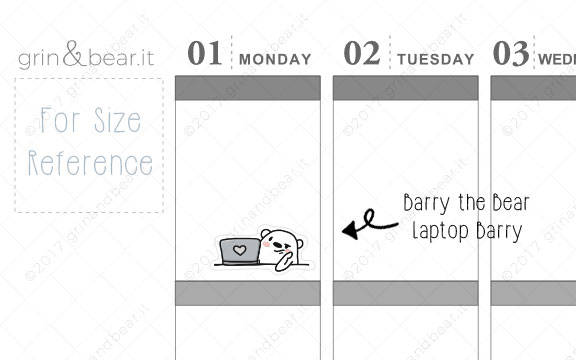 Laptop Barry! - Barry the Bear Stickers (BB051)