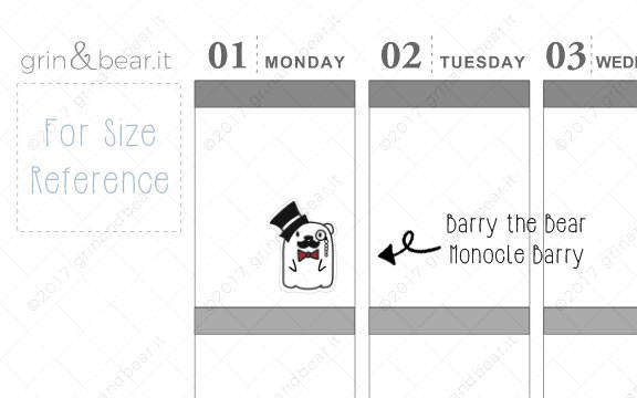 Monocle Barry! - Barry the Bear Stickers (BB050)