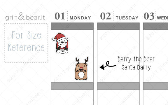 Santa Barry! - Barry the Bear Stickers (BB054)