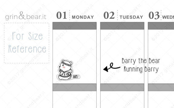 Running Barry! - Barry the Bear Stickers (BB059)