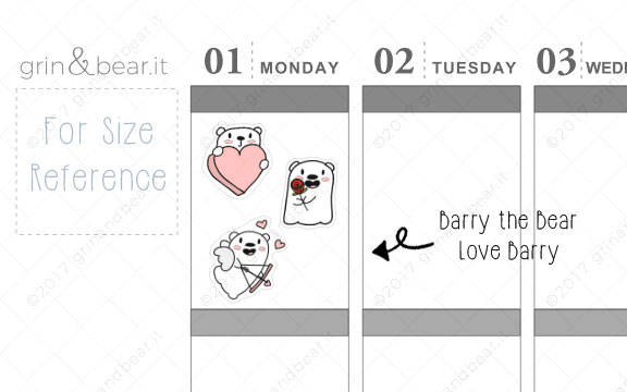 Love Barry! - Barry the Bear Stickers (BB061)