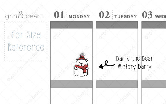 Wintery Barry! - Barry the Bear Stickers (BB053)