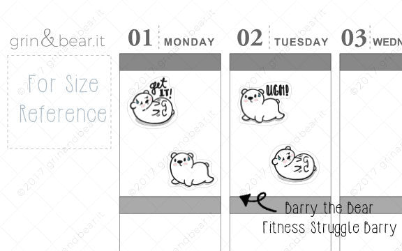 Fitness Struggles Barry! - Barry the Bear Stickers (BB064)