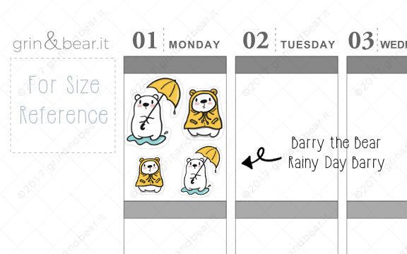 Rainy Day Barry! - Barry the Bear Stickers (BB065)
