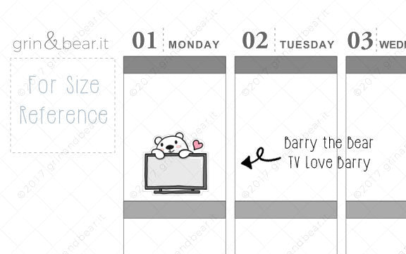 TV Love Barry! - Barry the Bear Stickers (BB070)