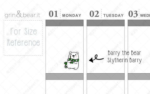 Slytherin Barry! - Barry the Bear Stickers (BB068)