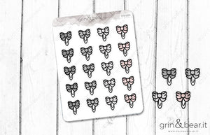 Bow Clip Doodle Stickers (DS012)